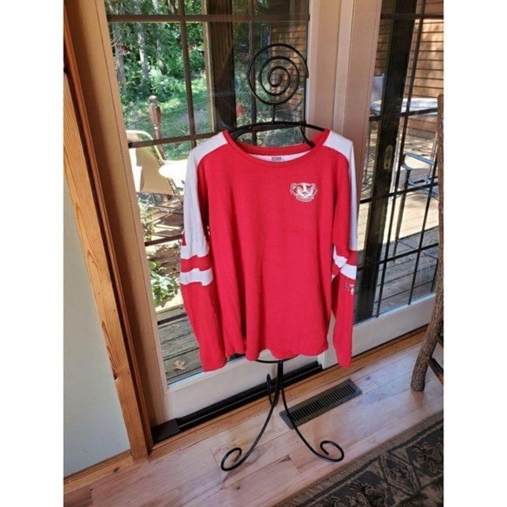 PINK Victoria's Secret Wisconsin Badgers Sequin Spirit Jersey Red White Medium